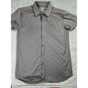 Bylt Polo Shirt Mens Medium Button Down Golf Performance Ripstop Executive